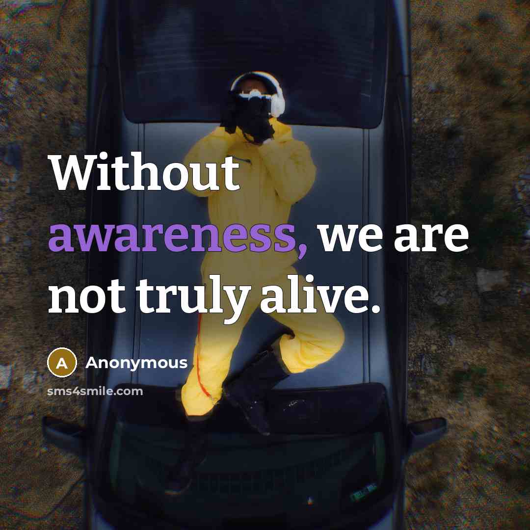 “Without awareness, we are not truly alive.…” quote by Anonymous