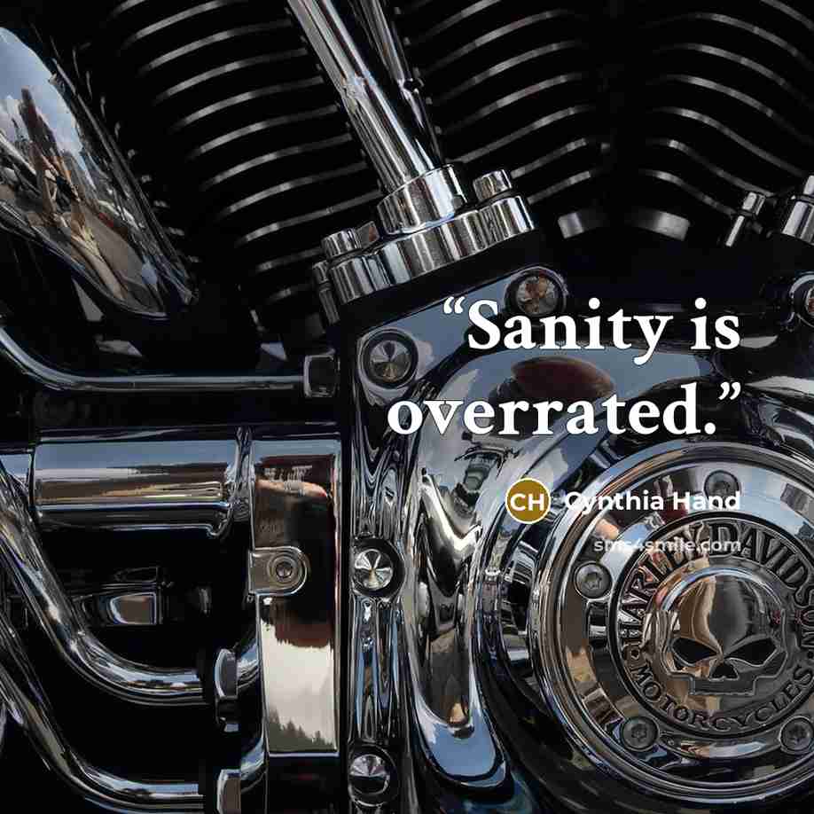 “Sanity is overrated.” quote by Cynthia Hand