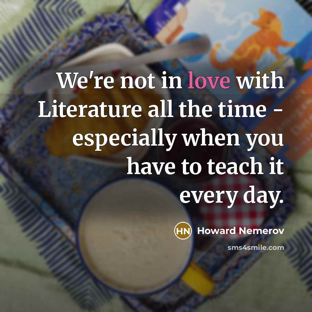 “We're not in love with Literature all the time -…” quote by Howard Nemerov