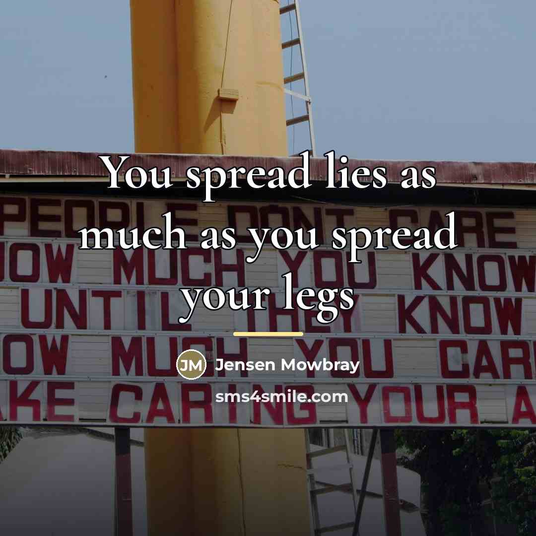 “You spread lies as much as you spread your legs…” quote by Anonymous