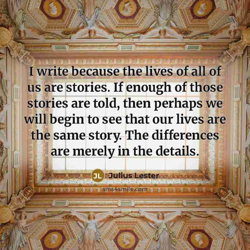 “I write because the lives of all of us are…” quote by Julius Lester