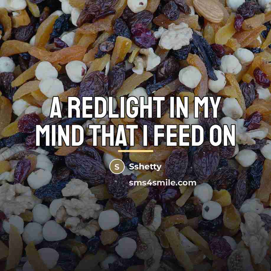 “A redlight in my mind that I feed on…” quote by Sshetty