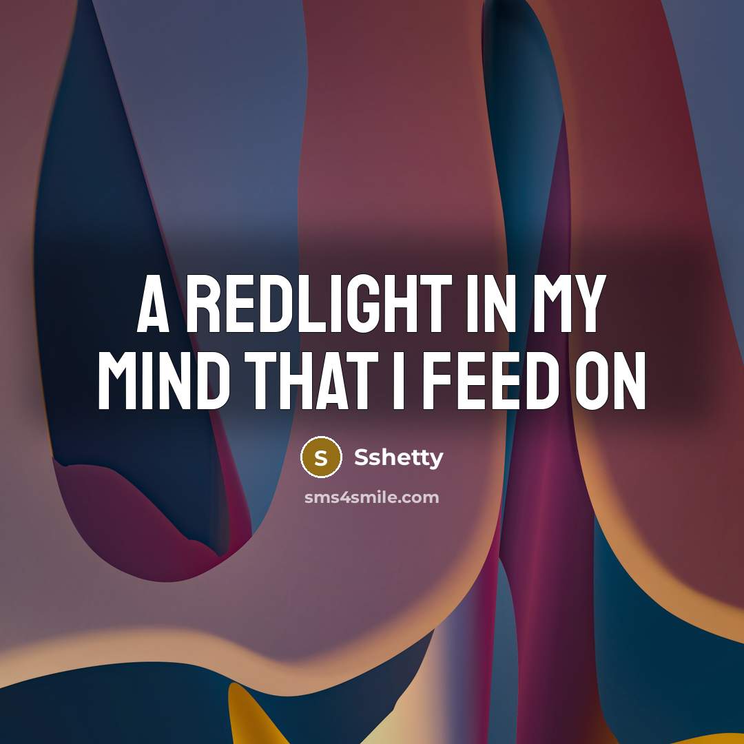 “A redlight in my mind that I feed on” quote by Sshetty