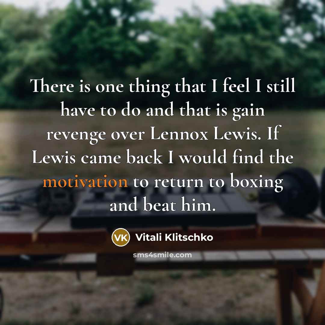“There is one thing that I feel I still have…” quote by Vitali Klitschko