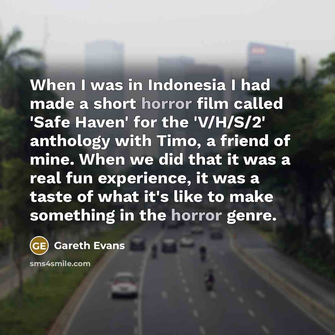 “When I was in Indonesia I had made a short…” quote by Gareth Evans