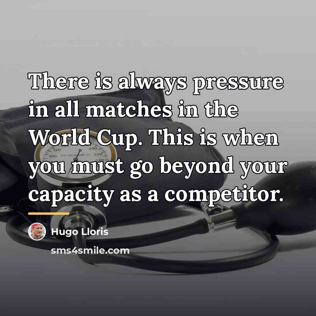 “There is always pressure in all matches in the World…” quote by Hugo Lloris