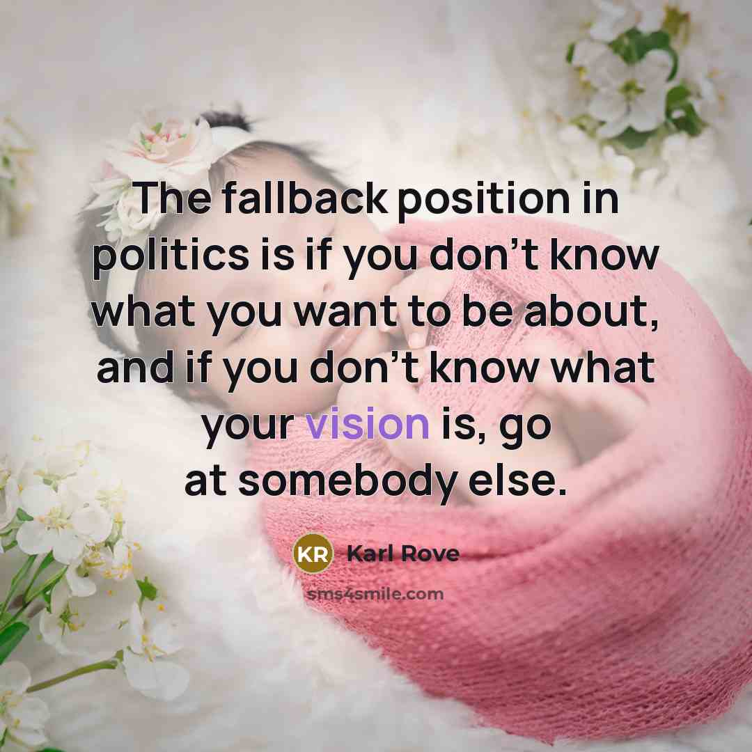“The fallback position in politics is if you don't know…” quote by Karl Rove