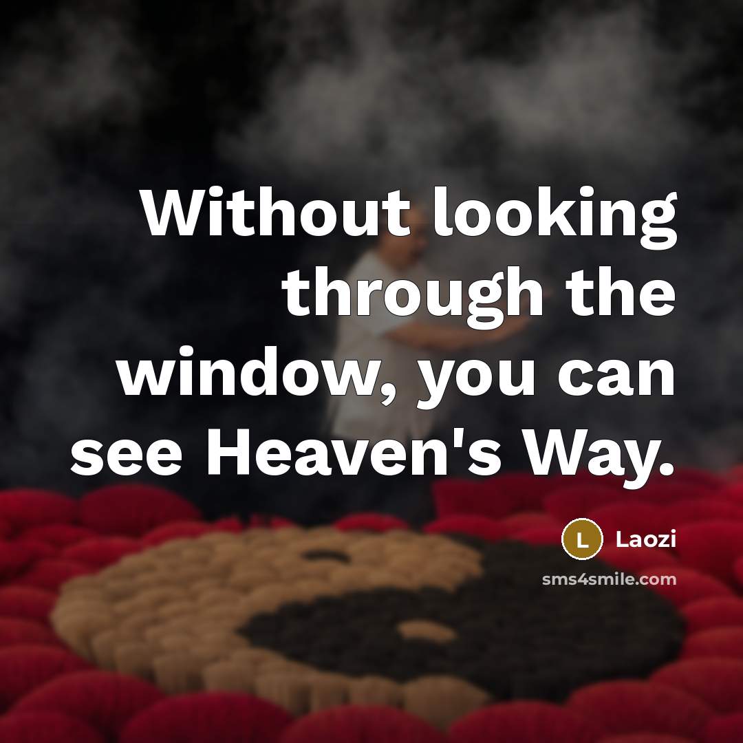 “Without looking through the window, you can see Heaven's Way.…” quote by Laozi