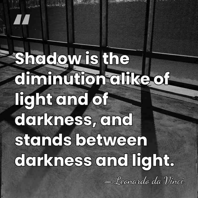 Shadow is the diminution alike of light and of darkness, and stands&hellip; - Leonardo da Vinci