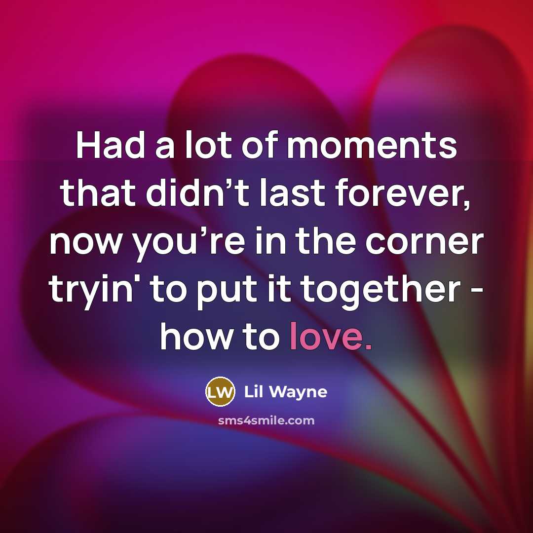 “Had a lot of moments that didn't last forever, now…” quote by Lil Wayne