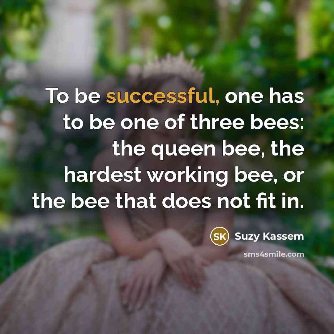 “To be successful, one has to be one of three…” quote by Suzy Kassem