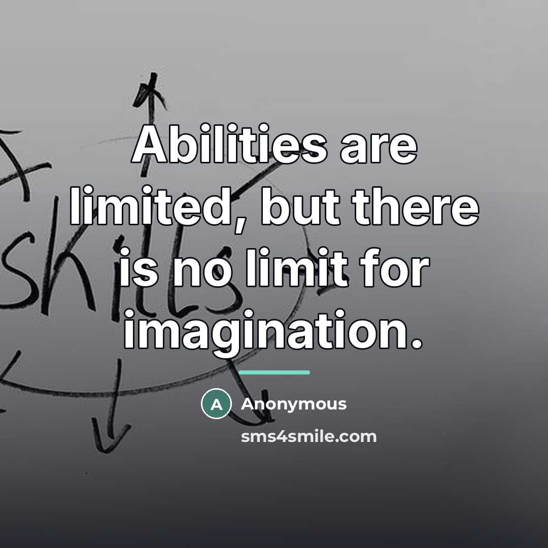 “Abilities are limited, but there is no limit for imagination.…” quote by Anonymous