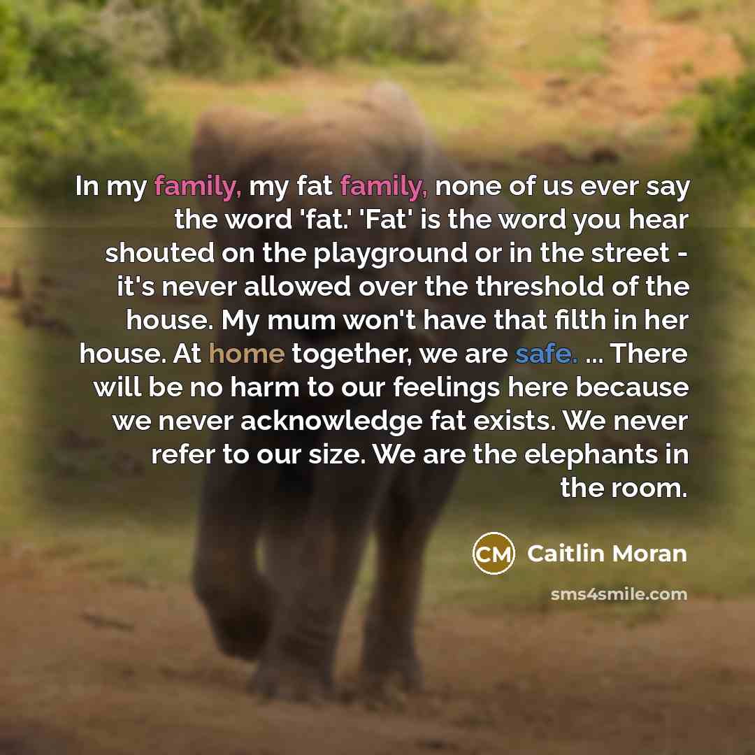 “In my family, my fat family, none of us ever…” quote by Caitlin Moran