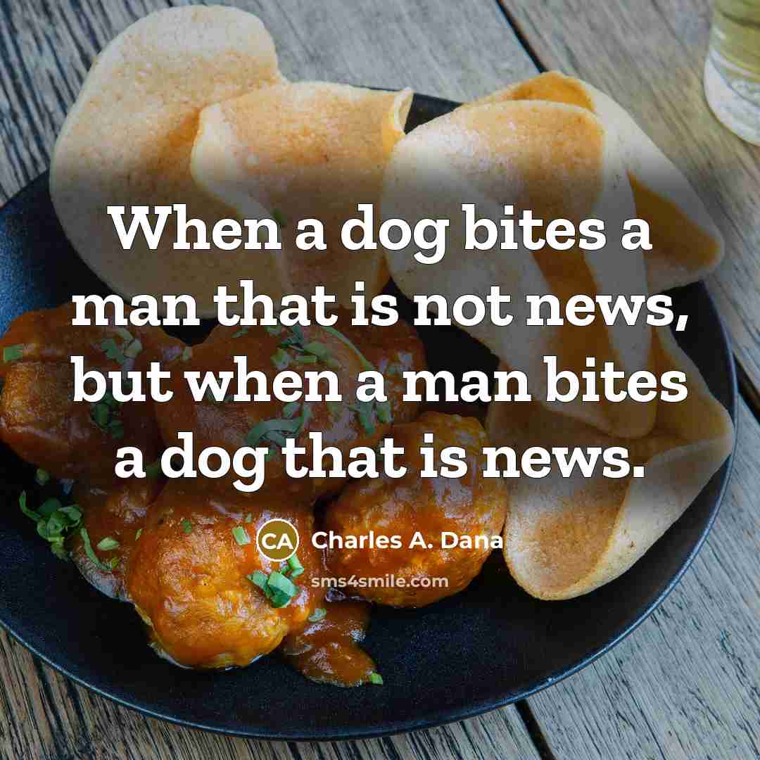 “When a dog bites a man that is not news,…” quote by Charles A. Dana