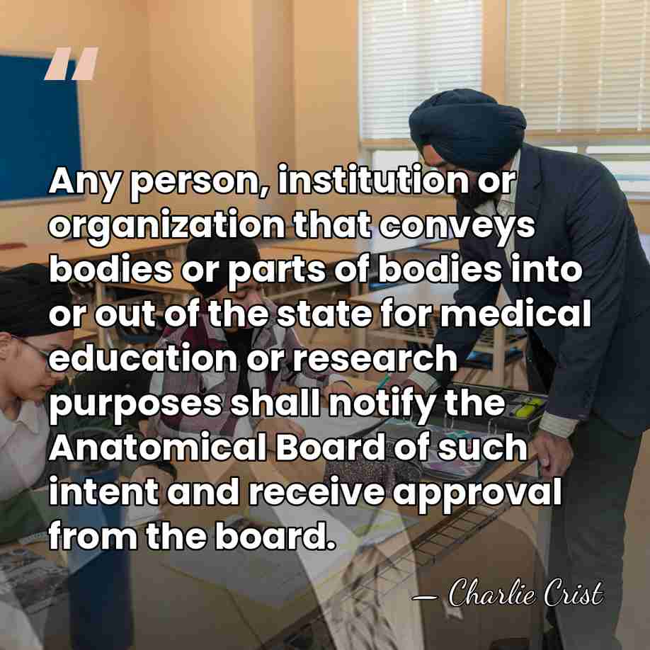 Any person, institution or organization that conveys bodies or parts of bodies&hellip; - Charlie Crist