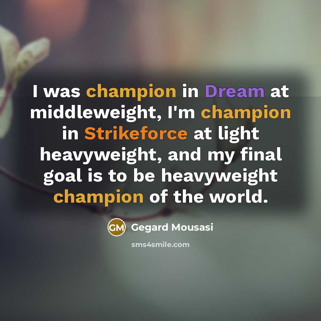 “I was champion in Dream at middleweight, I'm champion in…” quote by Gegard Mousasi