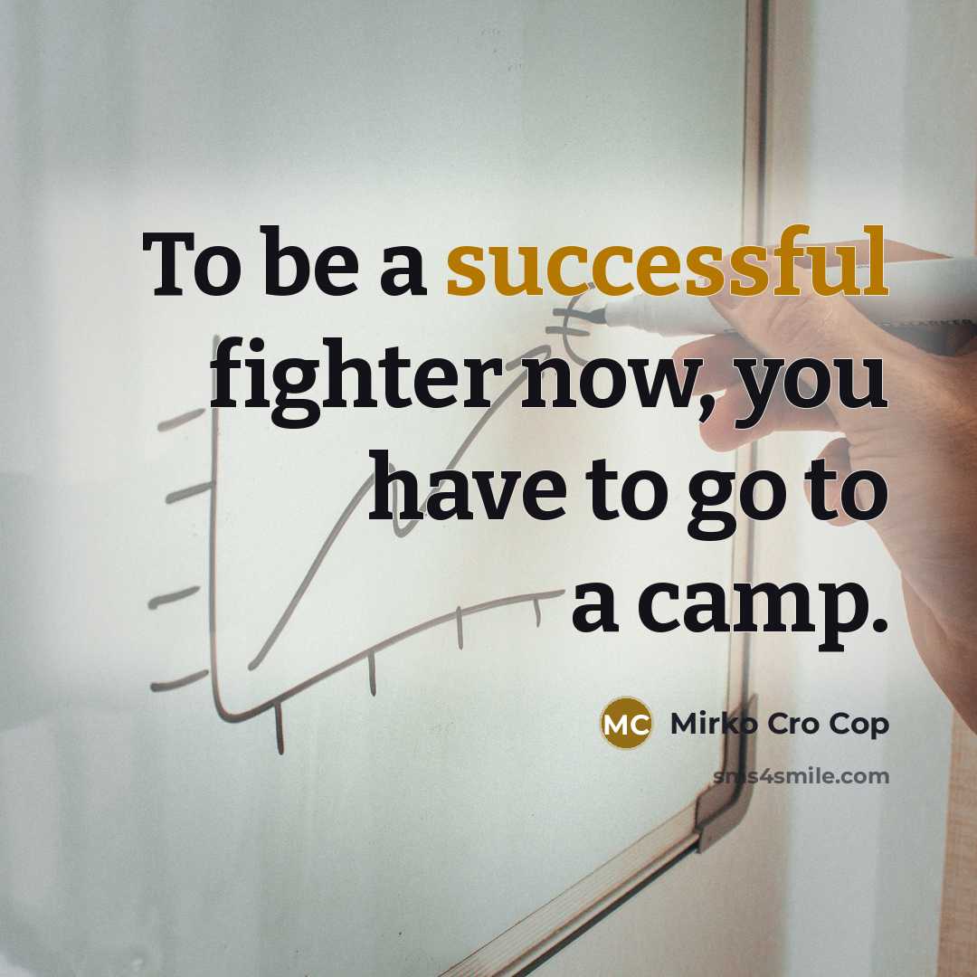 “To be a successful fighter now, you have to go…” quote by Mirko Cro Cop