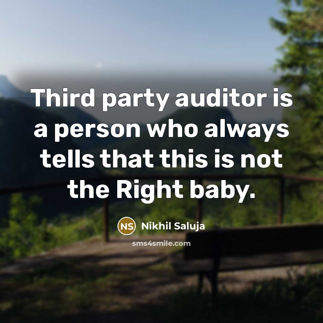 “Third party auditor is a person who always tells that…” quote by Nikhil Saluja