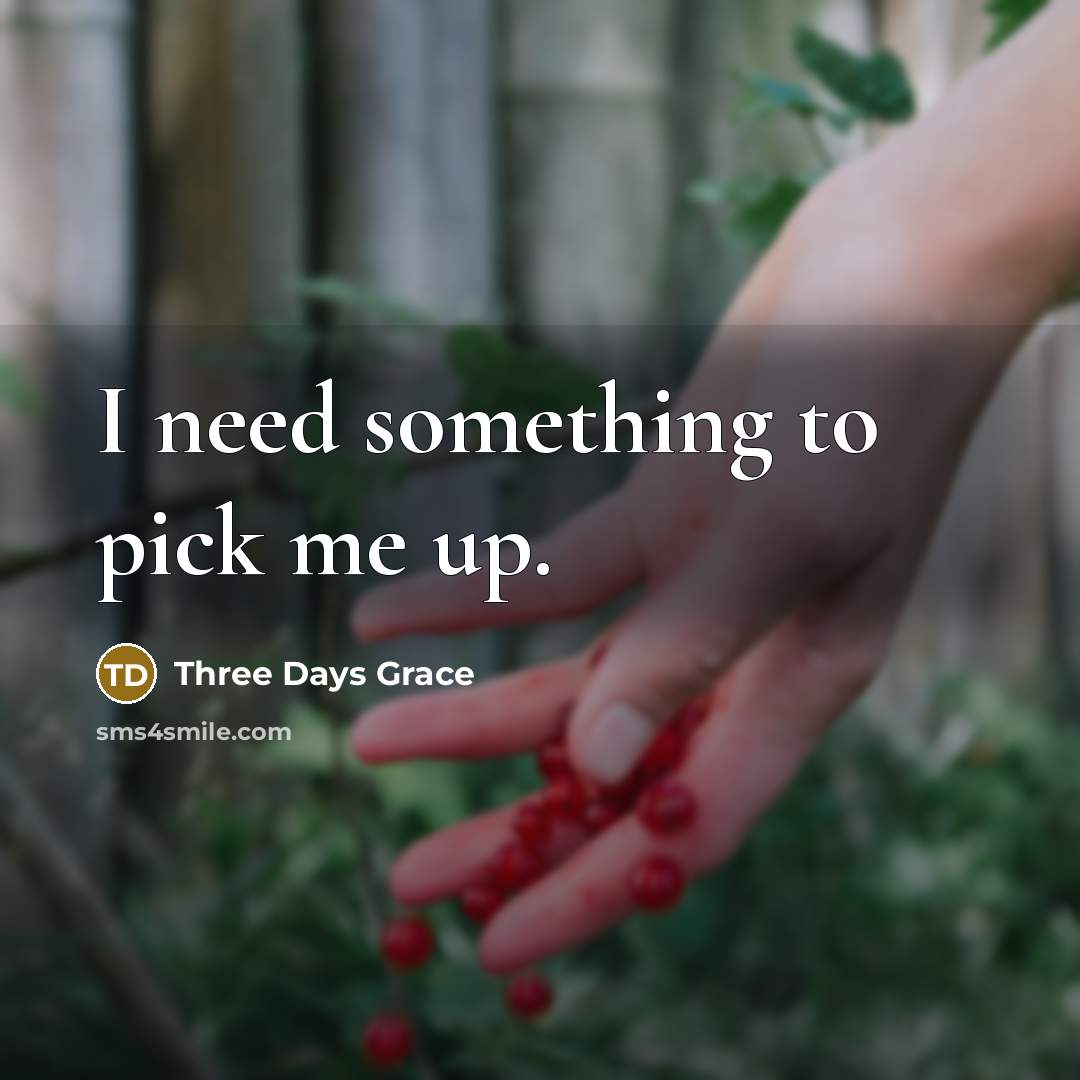 “I need something to pick me up.…” quote by Three Days Grace