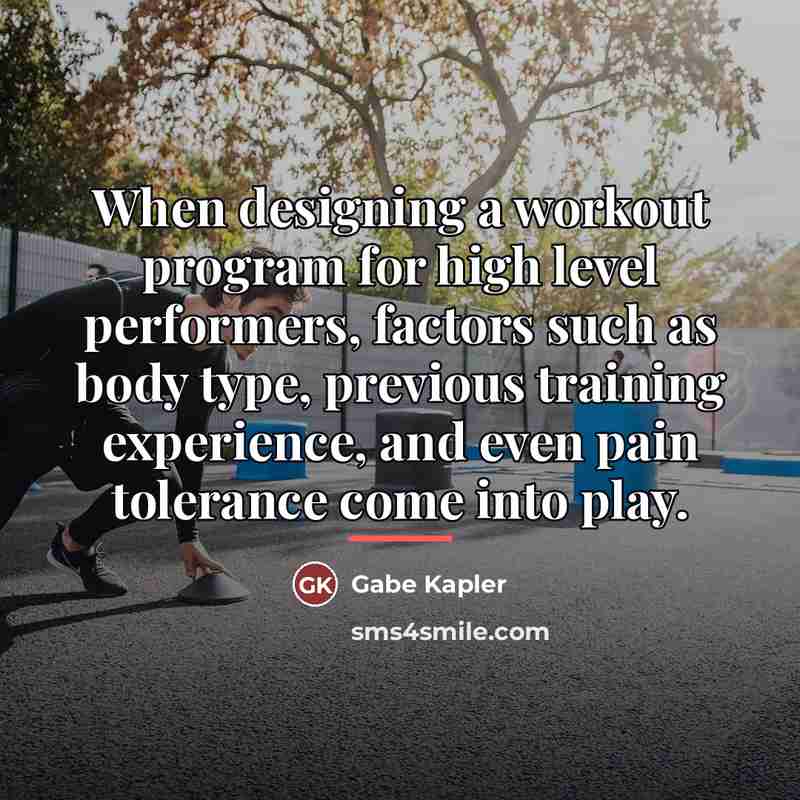 “When designing a workout program for high level performers, factors…” quote by Gabe Kapler
