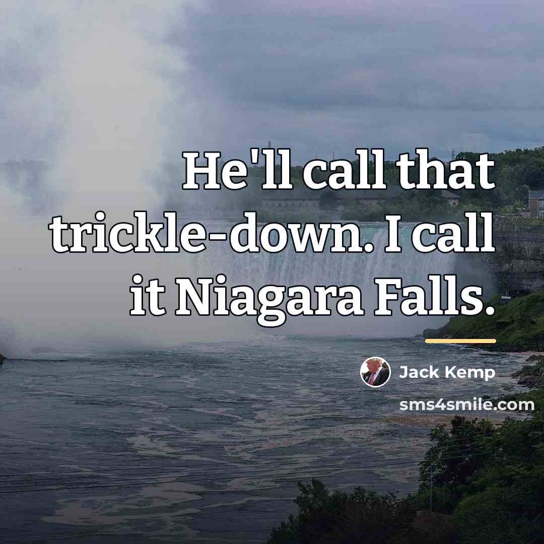 “He'll call that trickle-down. I call it Niagara Falls.…” quote by Jack Kemp