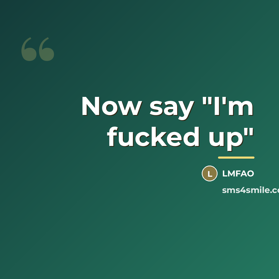 “Now say "I'm fucked up"…” quote by LMFAO