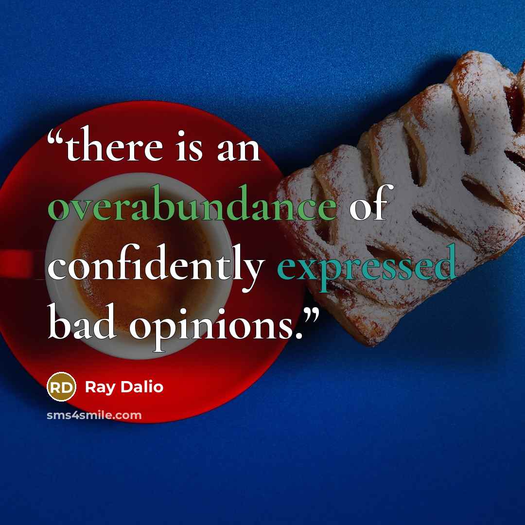 “there is an overabundance of confidently expressed bad opinions.” quote by Ray Dalio