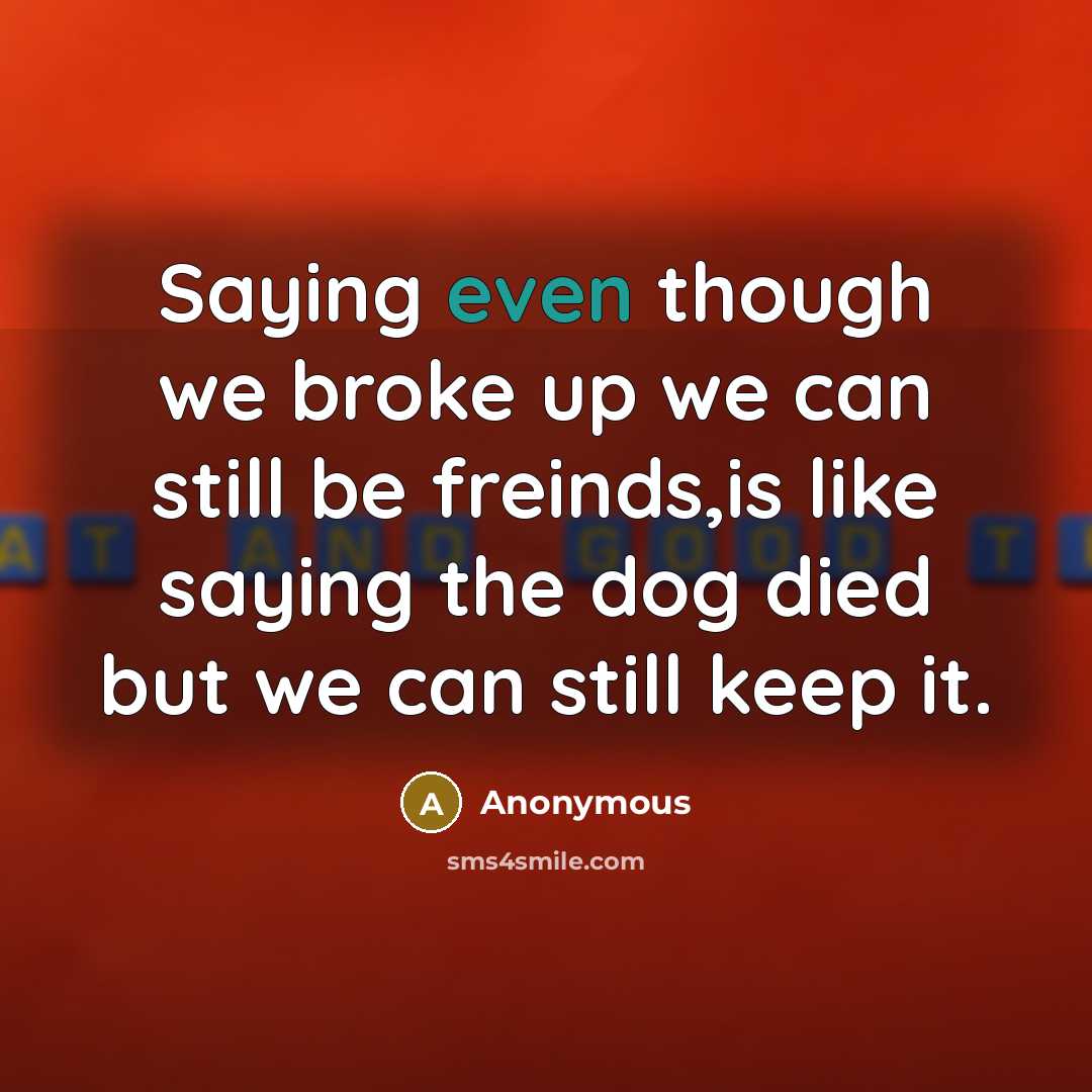 “Saying even though we broke up we can still be…” quote by Anonymous