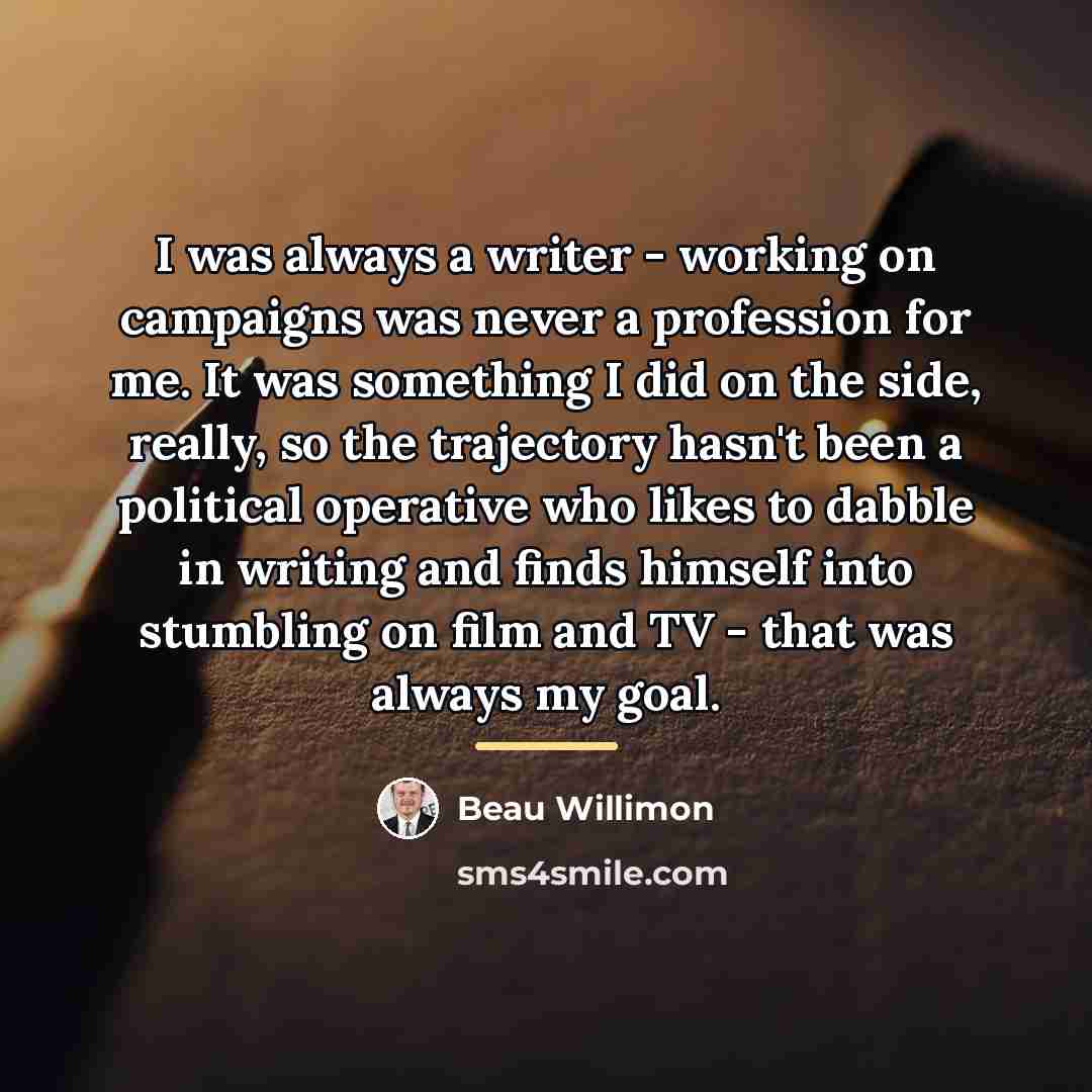 “I was always a writer - working on campaigns was…” quote by Beau Willimon