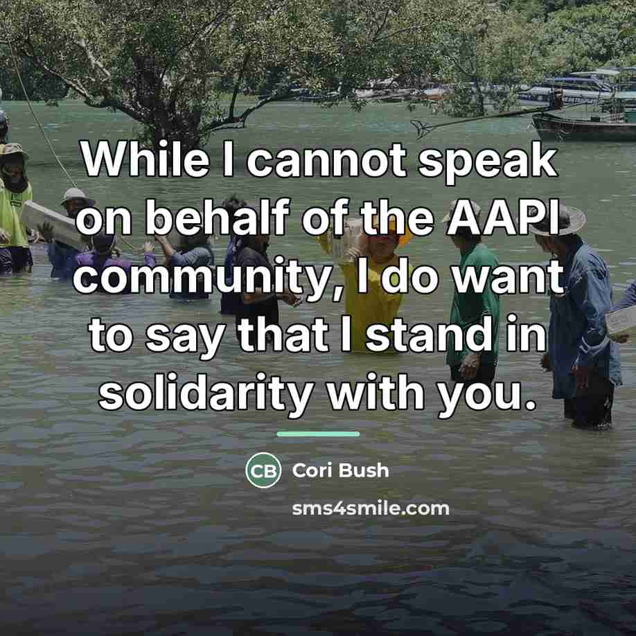 “While I cannot speak on behalf of the AAPI community,…” quote by Cori Bush