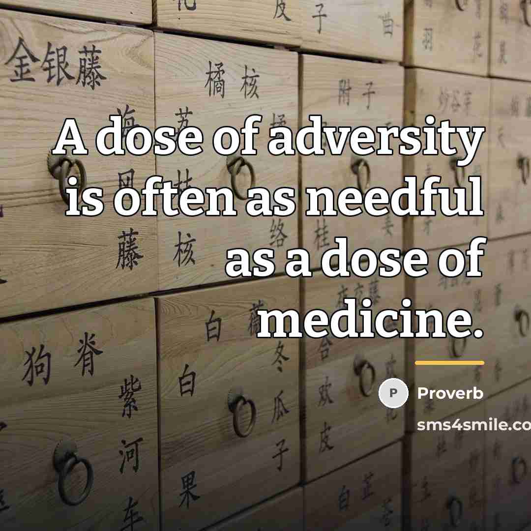 “A dose of adversity is often as needful as a…” quote by Proverb