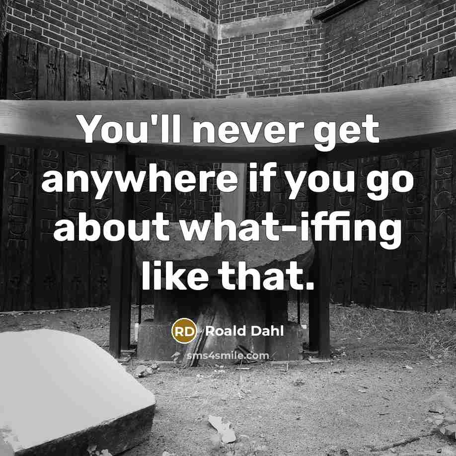 “You'll never get anywhere if you go about what-iffing like…” quote by Roald Dahl