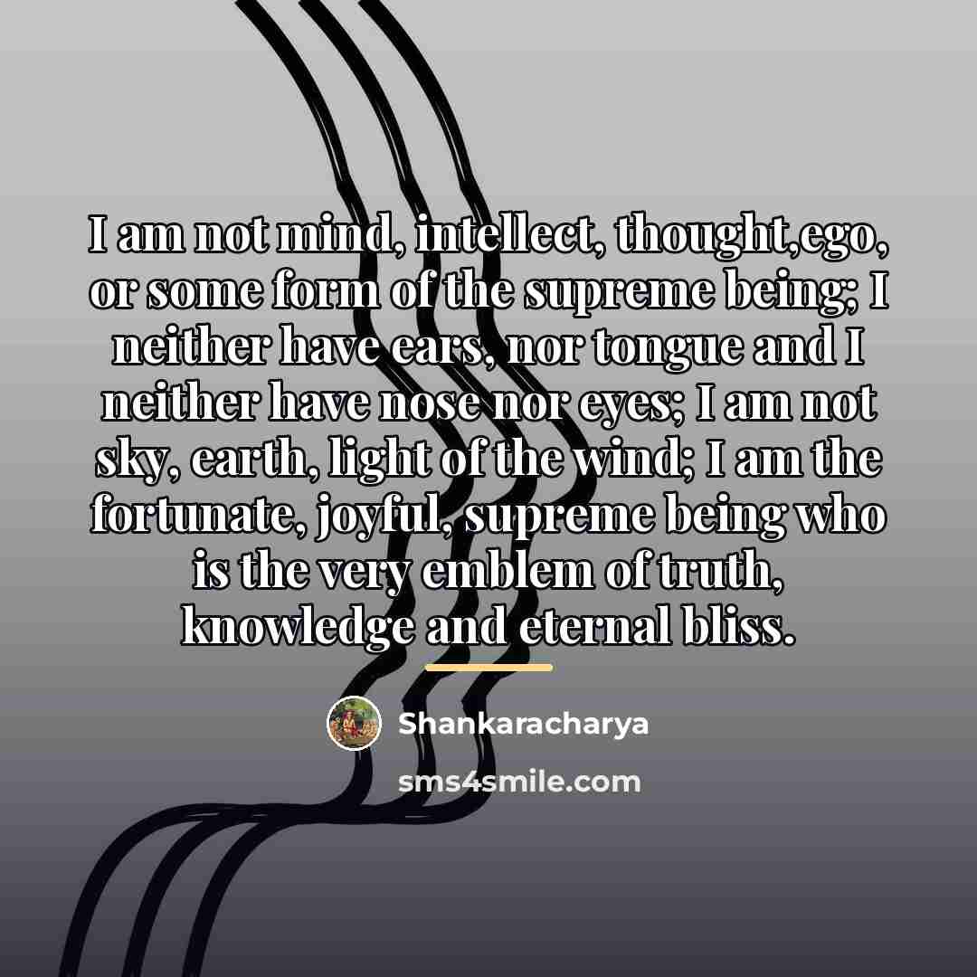 “I am not mind, intellect, thought,ego, or some form of…” quote by Shankaracharya