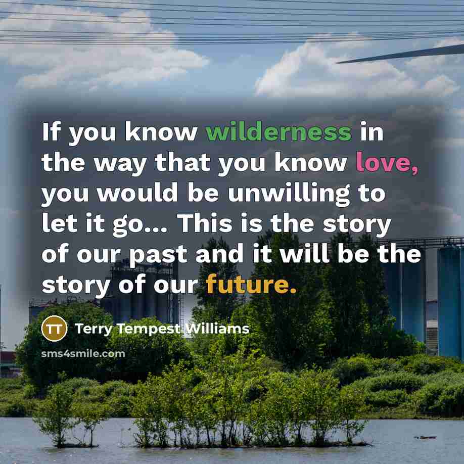“If you know wilderness in the way that you know…” quote by Terry Tempest Williams