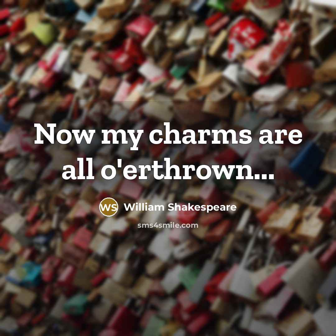 “Now my charms are all o'erthrown...…” quote by William Shakespeare
