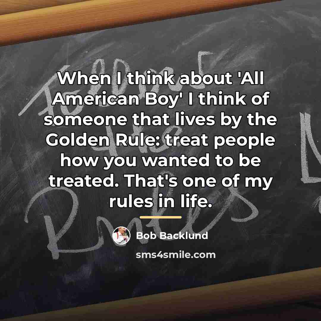 “When I think about 'All American Boy' I think of…” quote by Bob Backlund