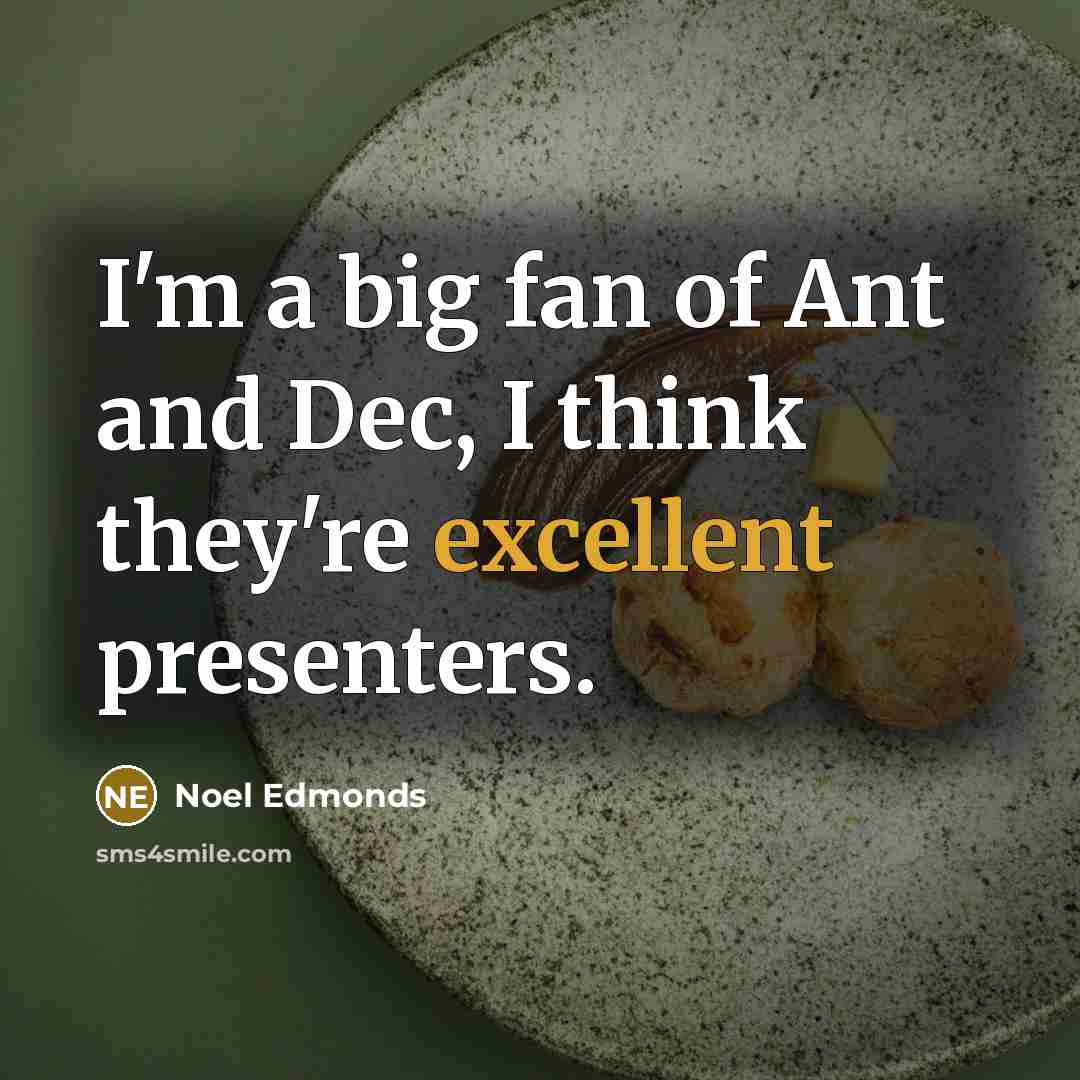 “I'm a big fan of Ant and Dec, I think…” quote by Noel Edmonds