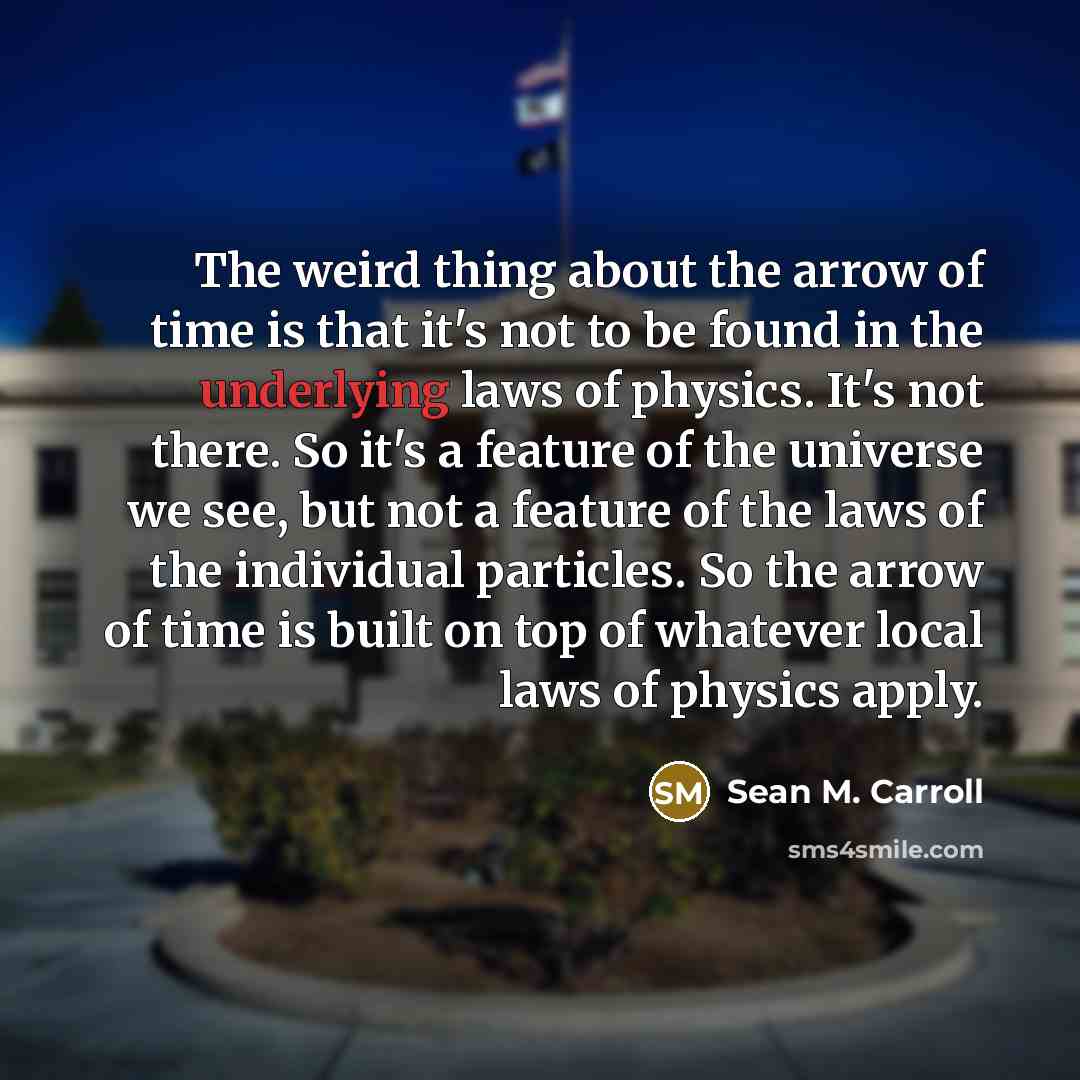 “The weird thing about the arrow of time is that…” quote by Sean M. Carroll
