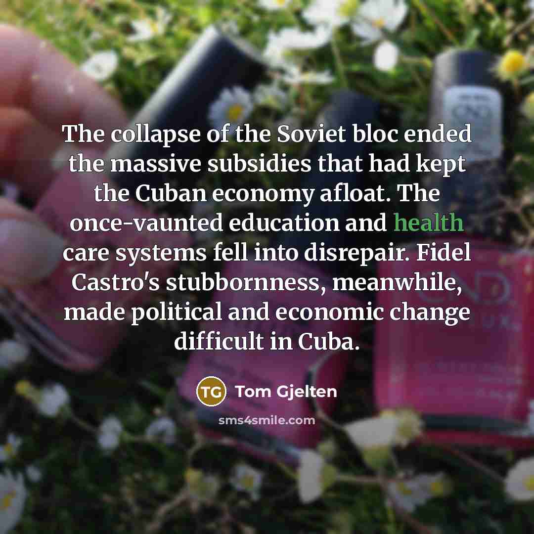 “The collapse of the Soviet bloc ended the massive subsidies…” quote by Tom Gjelten