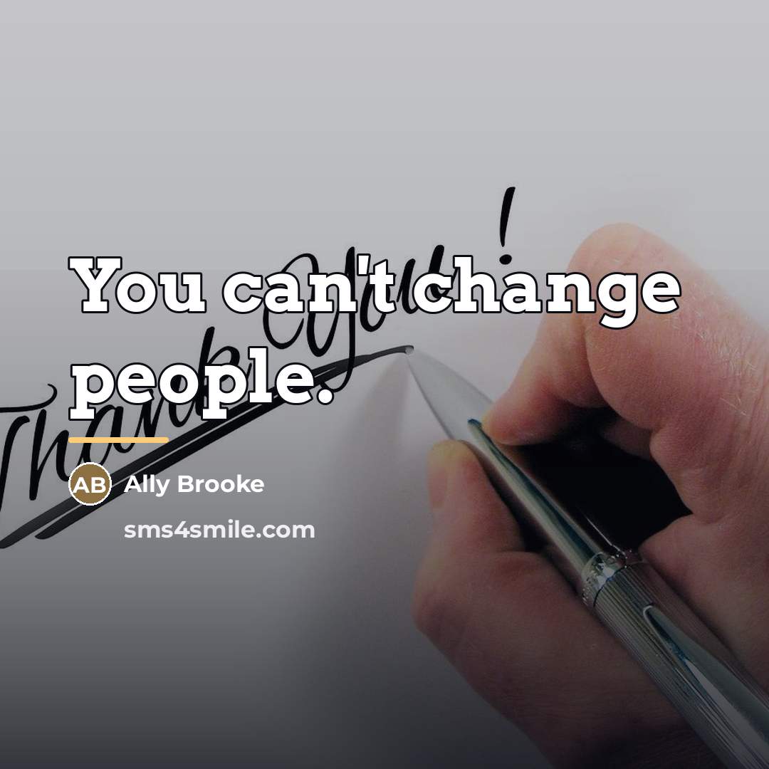 “You can't change people.…” quote by Ally Brooke