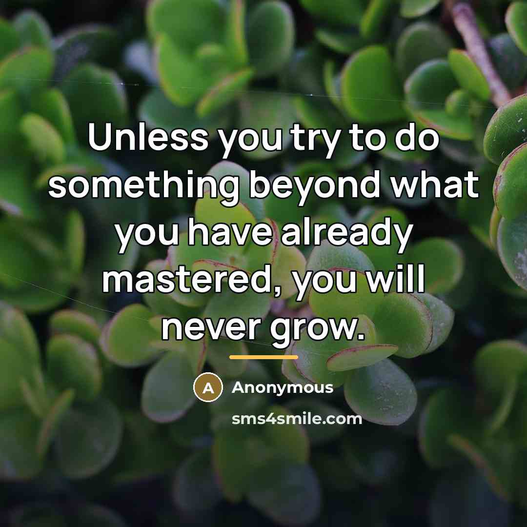 “Unless you try to do something beyond what you have…” quote by Anonymous