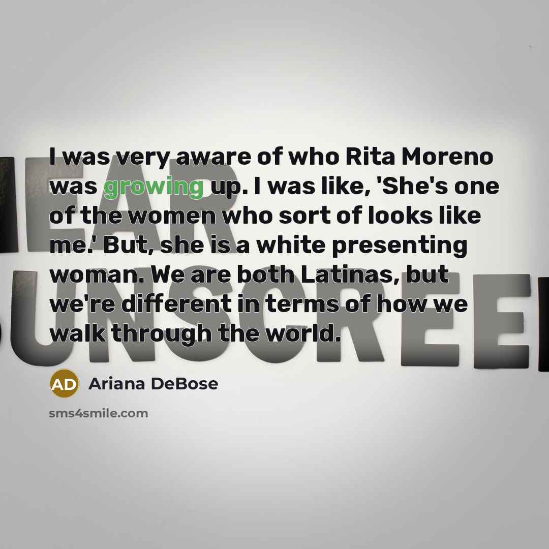 “I was very aware of who Rita Moreno was growing…” quote by Ariana DeBose