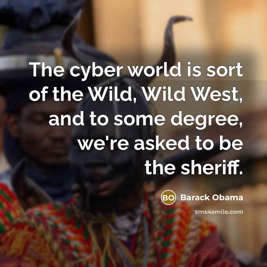 “The cyber world is sort of the Wild, Wild West,…” quote by Barack Obama