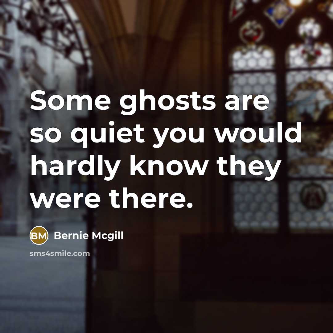“Some ghosts are so quiet you would hardly know they were there.” quote by Bernie Mcgill
