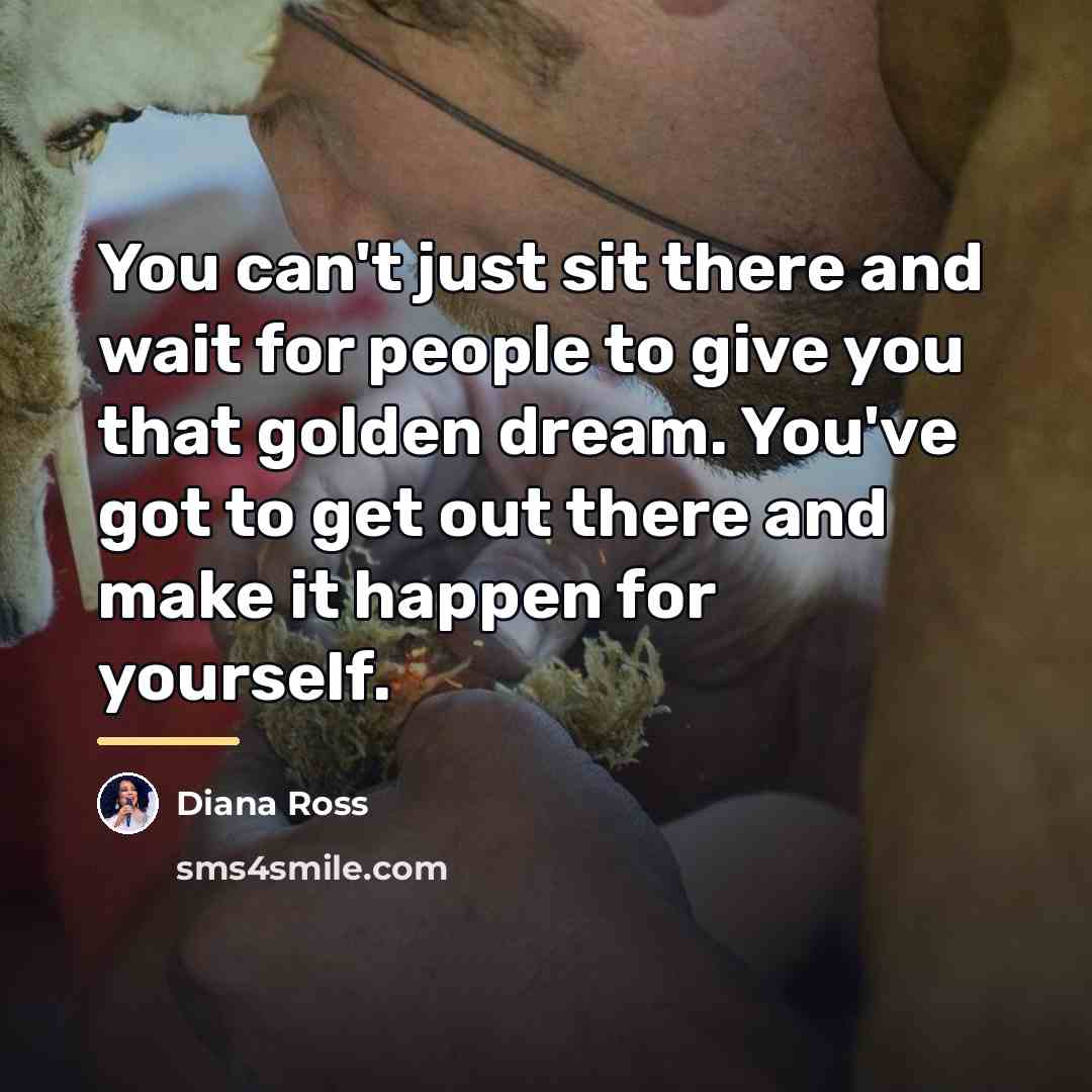 “You can't just sit there and wait for people to…” quote by Diana Ross
