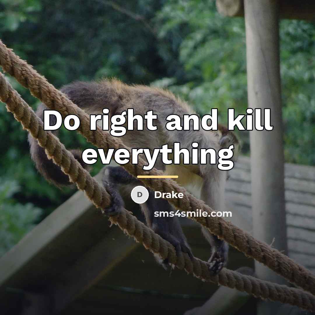 “Do right and kill everything…” quote by Drake