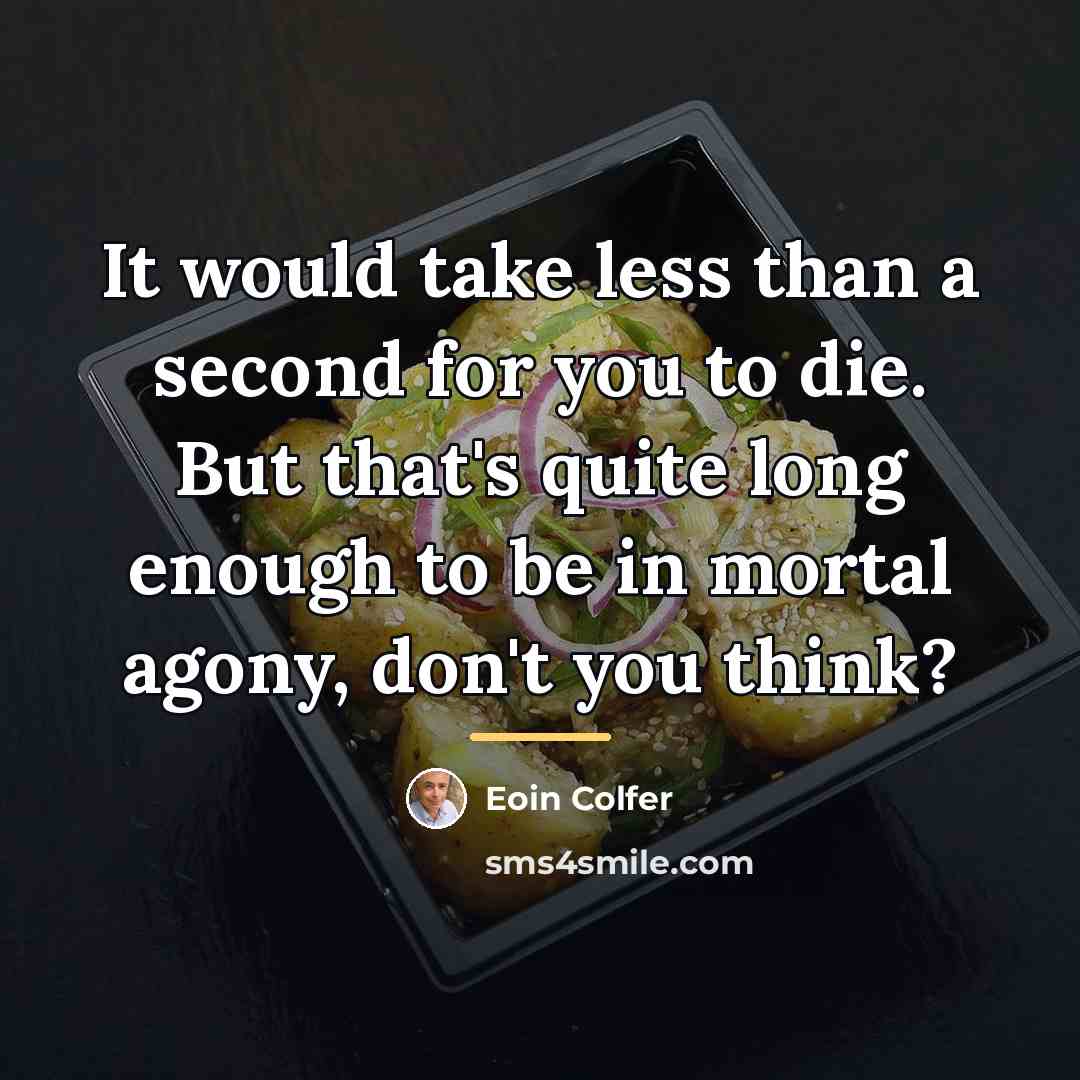 “It would take less than a second for you to…” quote by Eoin Colfer