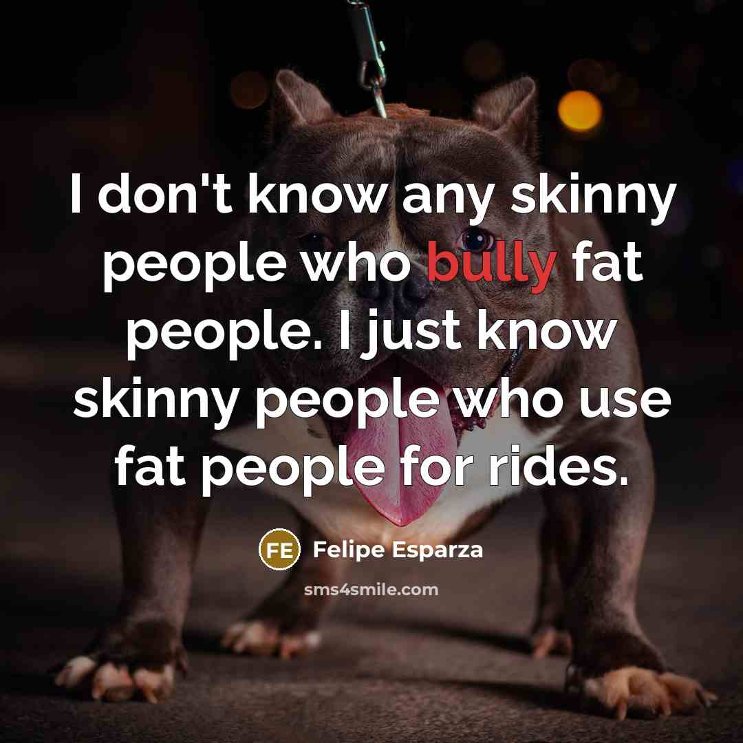 “I don't know any skinny people who bully fat people.…” quote by Felipe Esparza