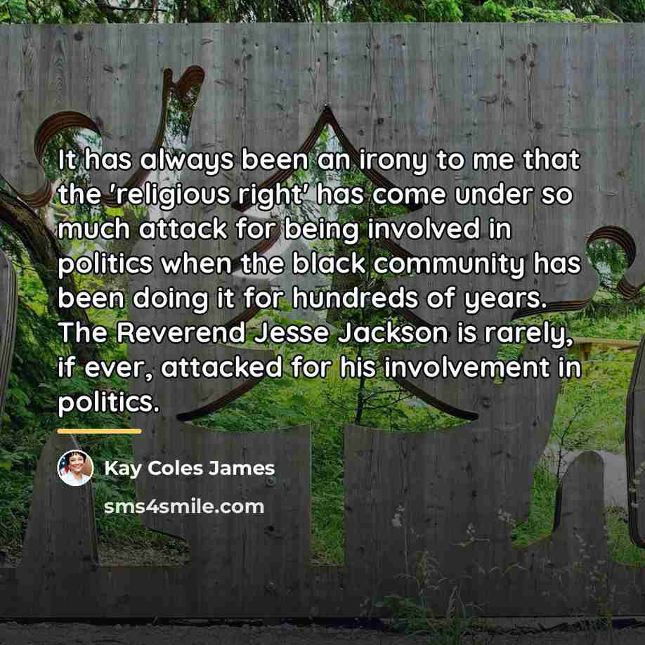“It has always been an irony to me that the…” quote by Kay Coles James