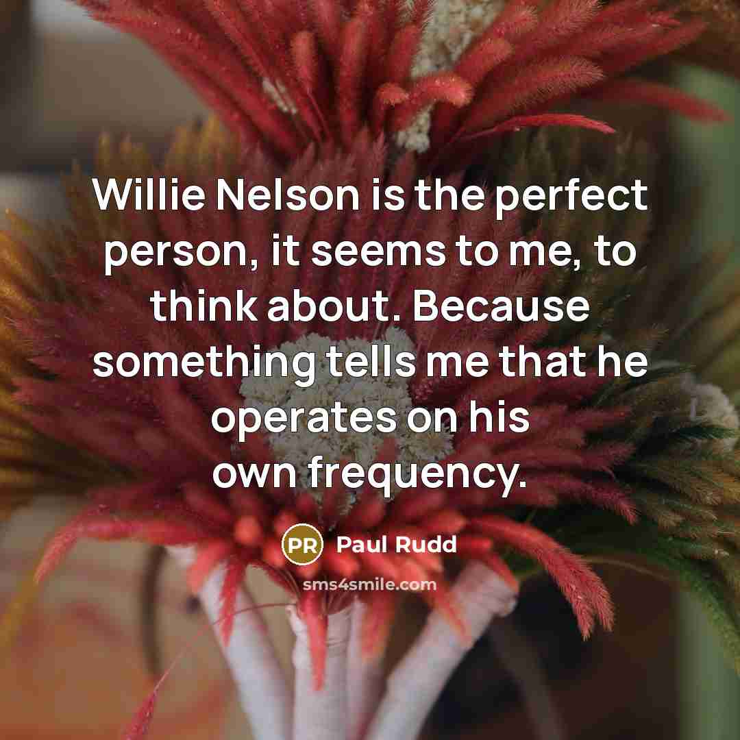 “Willie Nelson is the perfect person, it seems to me,…” quote by Paul Rudd